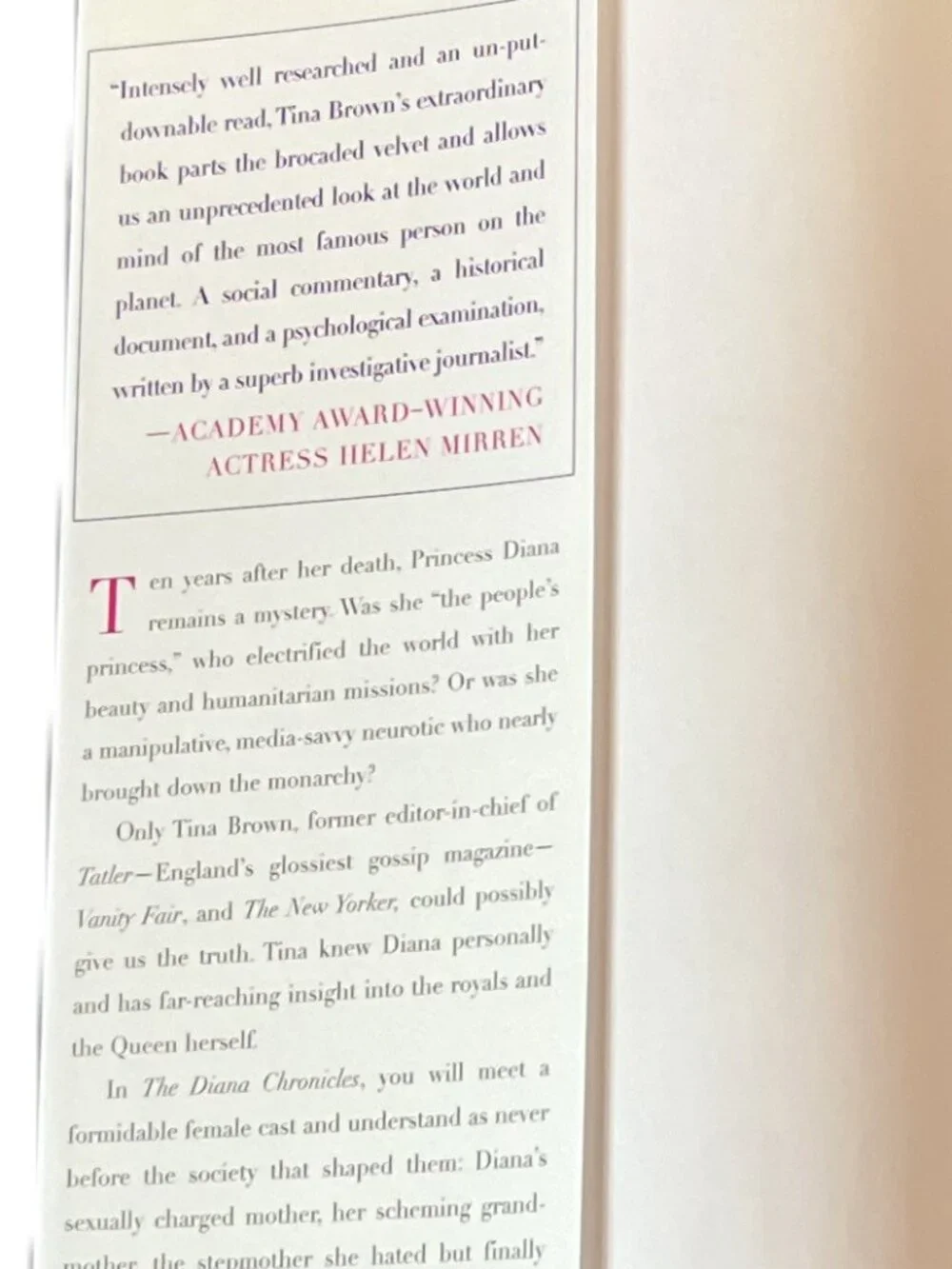 The Diana Chronicles by Tina Brown
